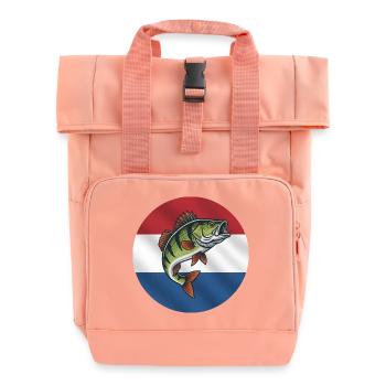 Perch Fishing Netherlands - Roll Top Backpack with Two Handles - chintz rose - Front
