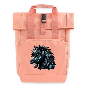 Pferd - Rolltop Rucksack mit zwei Griffen - Chintzrosa - Vorne