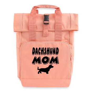 Dackel - Rolltop Rucksack mit zwei Griffen - Chintzrosa - Vorne
