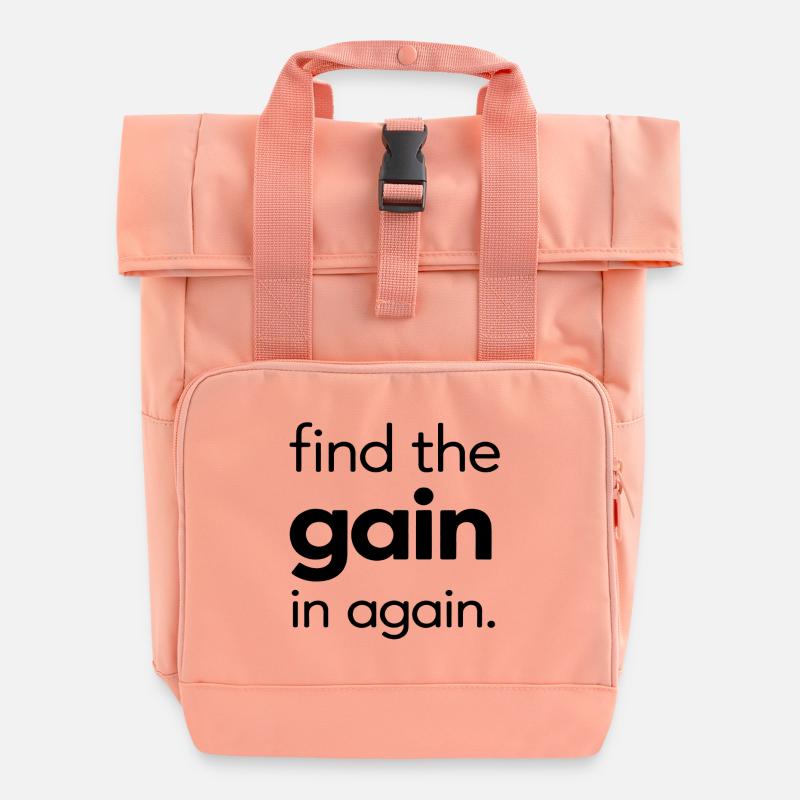 Find the Gain in Again - Roll Top Backpack with Two Handles - chintz rose