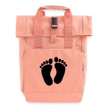 Baby feet - Roll Top Backpack with Two Handles - chintz rose - Front