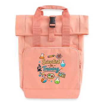 Young scientist in training - Roll Top Backpack with Two Handles - chintz rose - Front