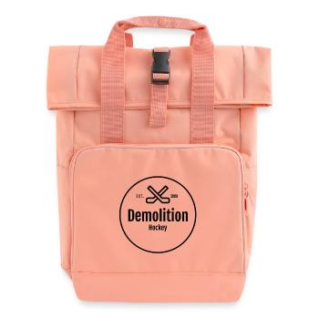 Demolition Hockey Merch - Roll Top Backpack with Two Handles - chintz rose - Front