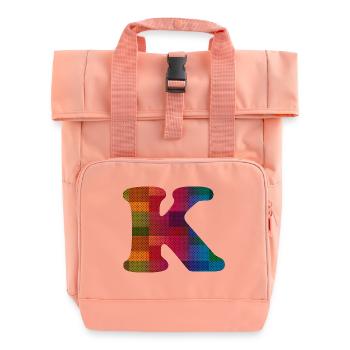 Letter K - Roll Top Backpack with Two Handles - chintz rose - Front
