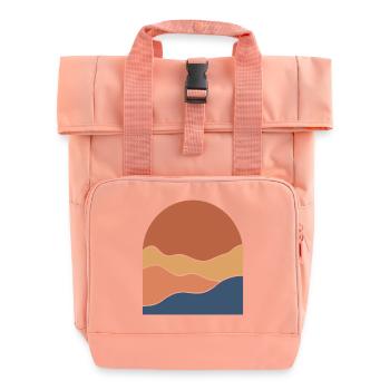 Warm Horizon Layers - Roll Top Backpack with Two Handles - chintz rose - Front