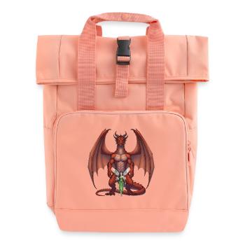 Dragon Pourpre et Fée de la Forêt - Sac à dos Roll Top à deux anses - rose liberty - Devant