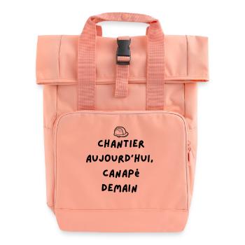 Site phrase - Roll Top Backpack with Two Handles - chintz rose - Front