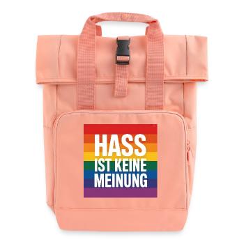 Hass ist keine Meinung - Antifa Tee - Rolltop Rucksack mit zwei Griffen - Chintzrosa - Vorne