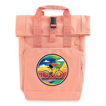Motif de vitesse à vélo explosif de cycliste sur route en couleur - Sac à dos Roll Top à deux anses - rose liberty - Devant
