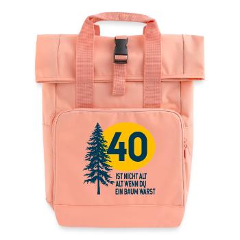 40. Geburtstag Baum Spruch  - Rolltop Rucksack mit zwei Griffen - Chintzrosa - Vorne
