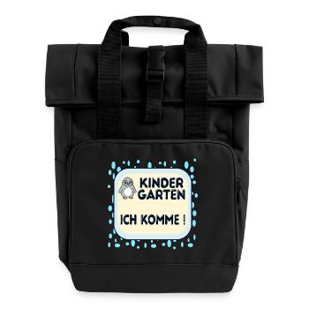 Enfants de maternelle manchots - Sac à dos Roll Top à deux anses - noir - Devant