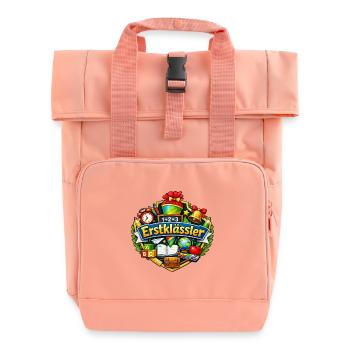First graders learning school - Roll Top Backpack with Two Handles - chintz rose - Front