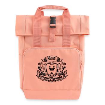 Best Dental Hygienist - Roll Top Backpack with Two Handles - chintz rose - Front