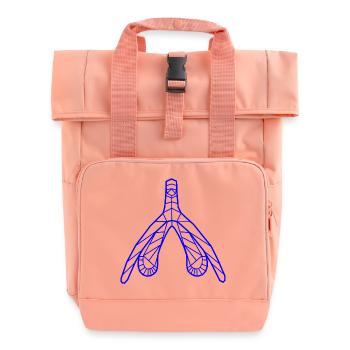 Klitoris_marine - Roll Top Backpack with Two Handles - chintz rose - Front