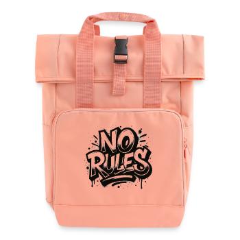 No Rules Graffiti Design - Roll Top Backpack with Two Handles - chintz rose - Front