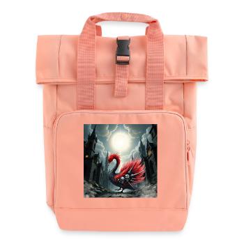 Gotischer Phönix mit Totenköpfen - Rolltop Rucksack mit zwei Griffen - Chintzrosa - Vorne