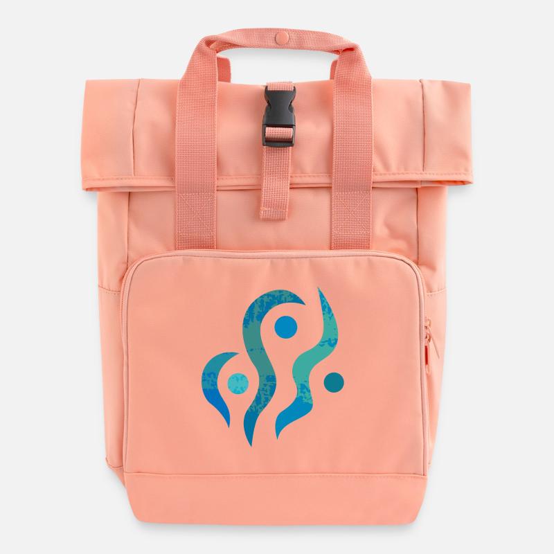 Yoga design_36 - Roll Top Backpack with Two Handles - chintz rose