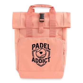 Padel Addict Sport Passion Lifestyle - Roll Top Backpack with Two Handles - chintz rose - Front