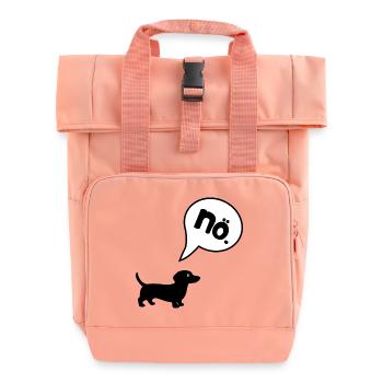 Dackel Charakter - Rolltop Rucksack mit zwei Griffen - Chintzrosa - Vorne