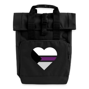 Pride Flag Heart · Demisexual - Roll Top Backpack with Two Handles - black - Front