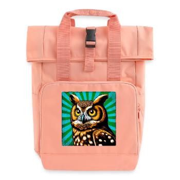 Eule - Rolltop Rucksack mit zwei Griffen - Chintzrosa - Vorne