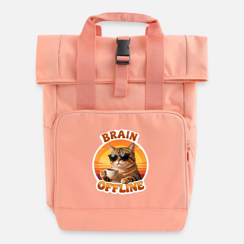 Chat Offline Café Soleil - Roll Top Backpack with Two Handles - chintz rose
