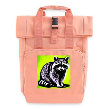 Waschbär - Rolltop Rucksack mit zwei Griffen - Chintzrosa - Vorne