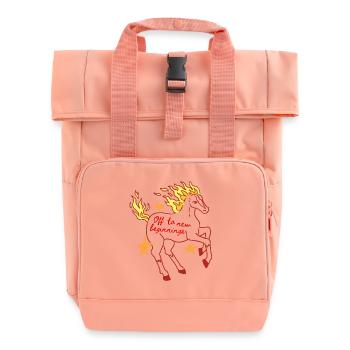 Cheval de feu : L’aube du nouveau - Sac à dos Roll Top à deux anses - rose liberty - Devant