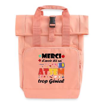Merci d'avoir été un ATSEM trop Génial Cadeau  - Sac à dos Roll Top à deux anses - rose liberty - Devant