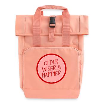 Birthday Wisdom - Roll Top Backpack with Two Handles - chintz rose - Front