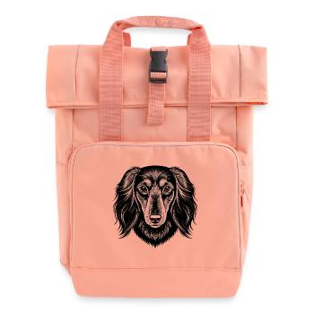 Teckel aux longs cheveux - Sac à dos Roll Top à deux anses - rose liberty - Devant