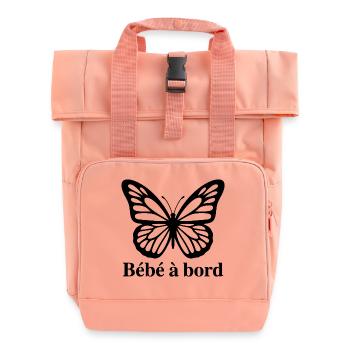 Sticker Autocollant pour Voiture papillon bébé  - Sac à dos Roll Top à deux anses - rose liberty - Devant