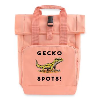 Gecko Leopard Bask Lizard Terrarium - Roll Top Backpack with Two Handles - chintz rose - Front