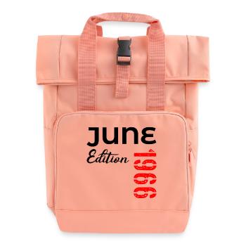 60. Geburtstag Juni 1966 - Rolltop Rucksack mit zwei Griffen - Chintzrosa - Vorne