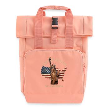Vereinigte Staaten von Amerika Vintage-Freiheitsstatue - Rolltop Rucksack mit zwei Griffen - Chintzrosa - Vorne