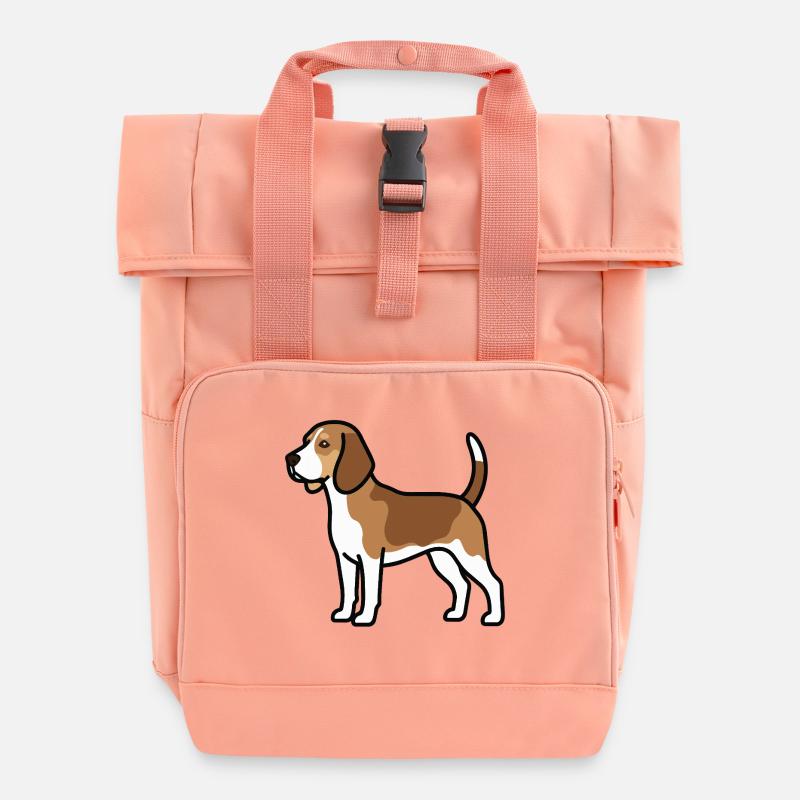 Beagle Dog - Rolltop Rucksack mit zwei Griffen - Chintzrosa