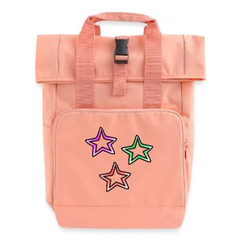 Stars - Roll Top Backpack with Two Handles - chintz rose - Front