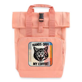 Hands off! My coffee - Roll Top Backpack with Two Handles - chintz rose - Front