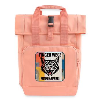 Kaffee Katzenhumor - Rolltop Rucksack mit zwei Griffen - Chintzrosa - Vorne