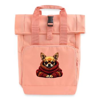 Câlin d’hiver Chihuahua avec écharpe - Sac à dos Roll Top à deux anses - rose liberty - Devant