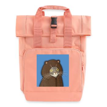 Bären-Kapuzen-Katzenporträt - Rolltop Rucksack mit zwei Griffen - Chintzrosa - Vorne