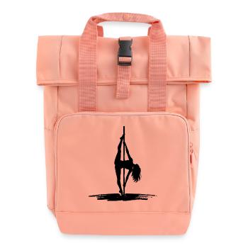 Sexy Pole Dance Silhouette – Athletisch & Elegant - Rolltop Rucksack mit zwei Griffen - Chintzrosa - Vorne