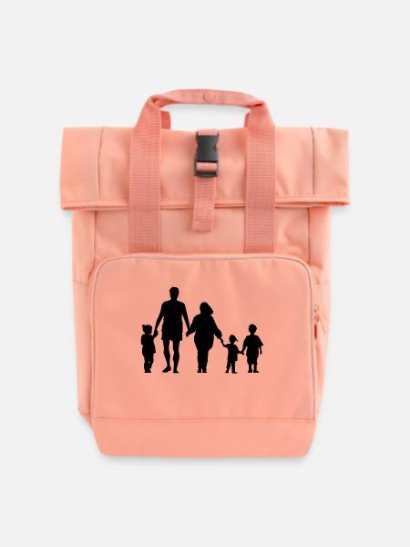 Familie - Rolltop Rucksack mit zwei Griffen - Chintzrosa