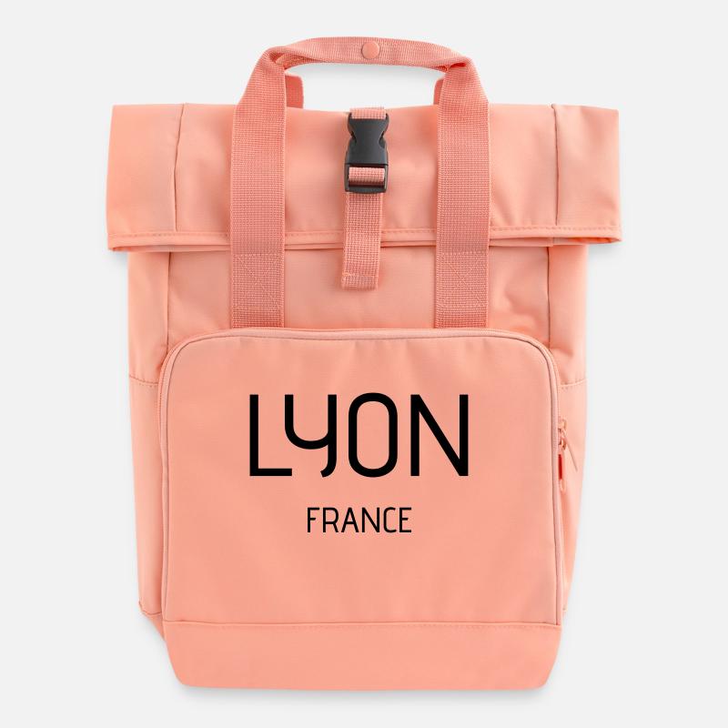 Lyon - Roll Top Backpack with Two Handles - chintz rose