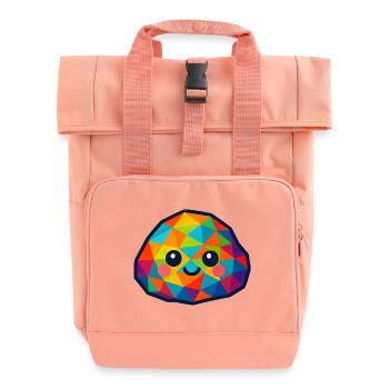 WPAP Polygon Kawaii Style Baby Rocks - Roll Top Backpack with Two Handles - chintz rose - Front