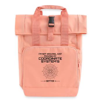 Système de coordonnées SIG Géodésie Carte d’arpentage - Sac à dos Roll Top à deux anses - rose liberty - Devant
