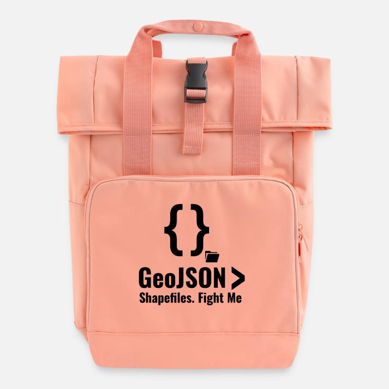 Debatte über GeoJSON-Shapefiles GIS-Datenformat - Rolltop Rucksack mit zwei Griffen - Chintzrosa