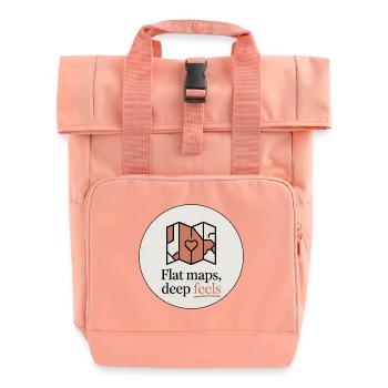 Flache Karten Deep Feels Geografie Kartografie - Rolltop Rucksack mit zwei Griffen - Chintzrosa - Vorne