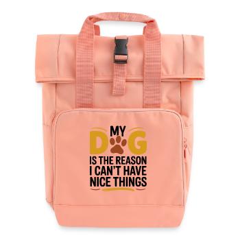Mon chien Raison Pas de belles choses Drôle Propriétaire Cadeau - Sac à dos Roll Top à deux anses - rose liberty - Devant