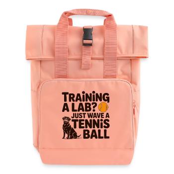 Labrador entraînement balle de tennis chien drôle - Sac à dos Roll Top à deux anses - rose liberty - Devant